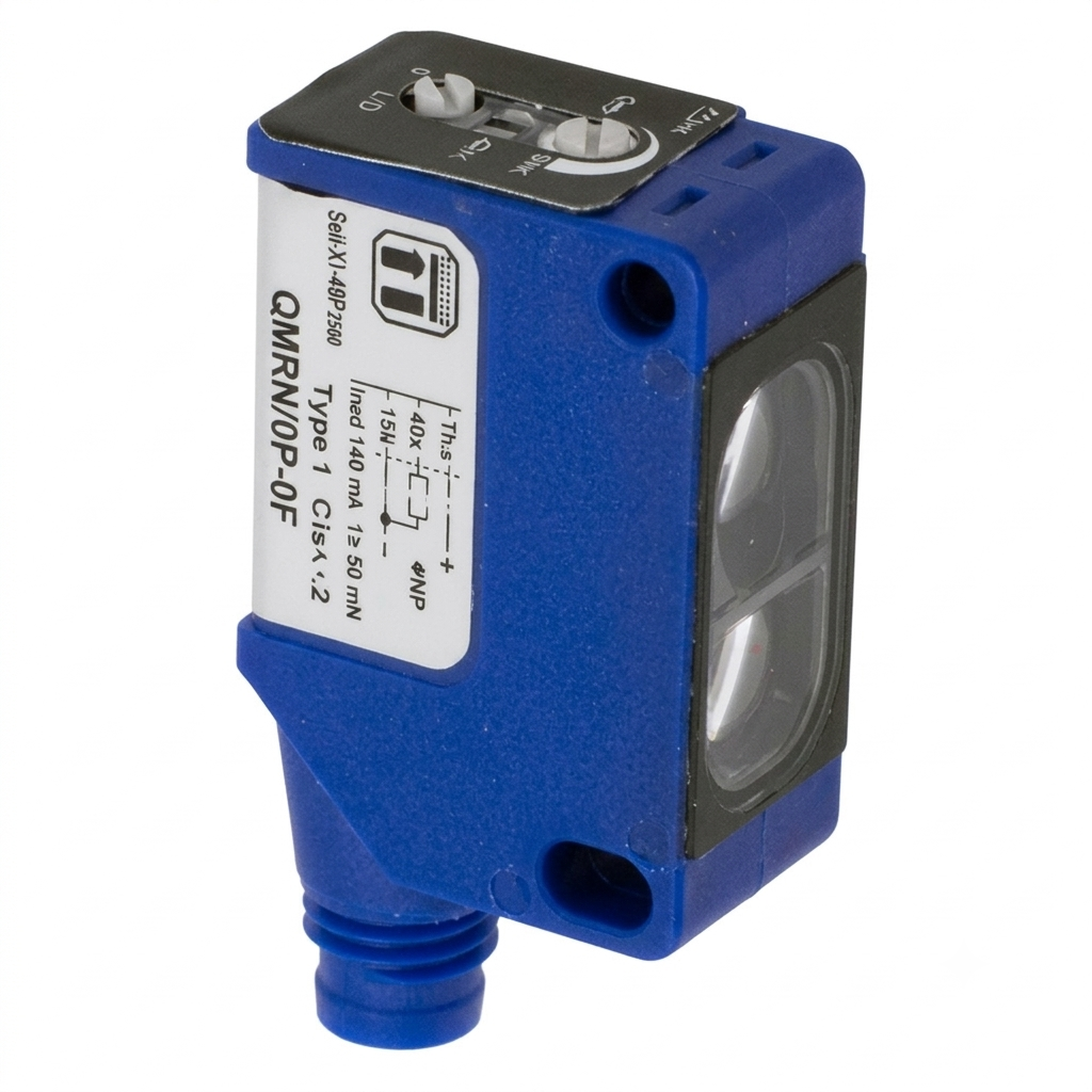 DATASENSING QMRN/0P-0F FOTOCELLULA CUBICA PNP NO+NC CATARIFRANGENTE CONNETTORE M8