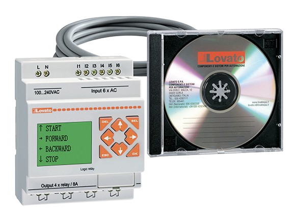 LOVATO LRDKIT12RD024 MICRO PLC RELE' DA 8+4 SEGNALI 24VDC CON SOFTW.